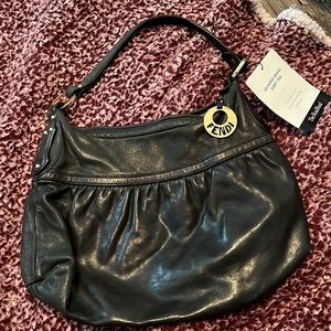 fendi black leather shoulder bag